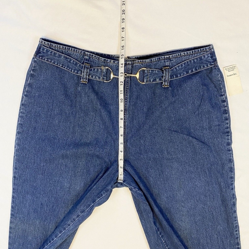 Zana di Women Vintage Blue Jeans Plus Size 26 High Rise Belted Straight Leg NWT - Picture 7 of 16
